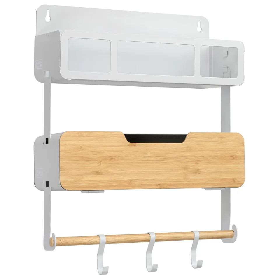 black-decker-hanging-magnetic-rack-system-door-brackets-white image 1