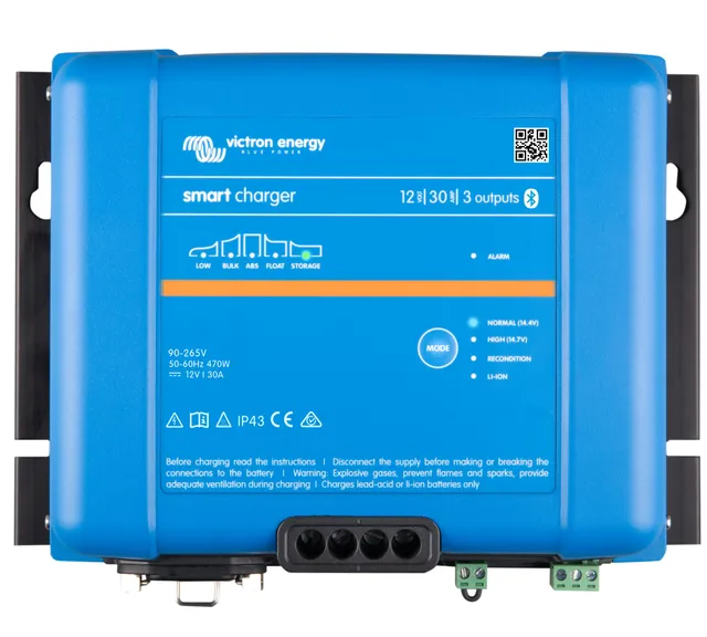 victron-energy-smart-ip43-charger-12v-30a-120-240vac-with-bluetooth-3-output-bat image 1