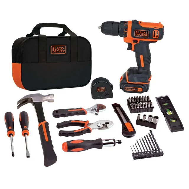 black-decker-12v-max-cordless-drill-driver-with-59-piece-project-kit-and-tool-ba image 1