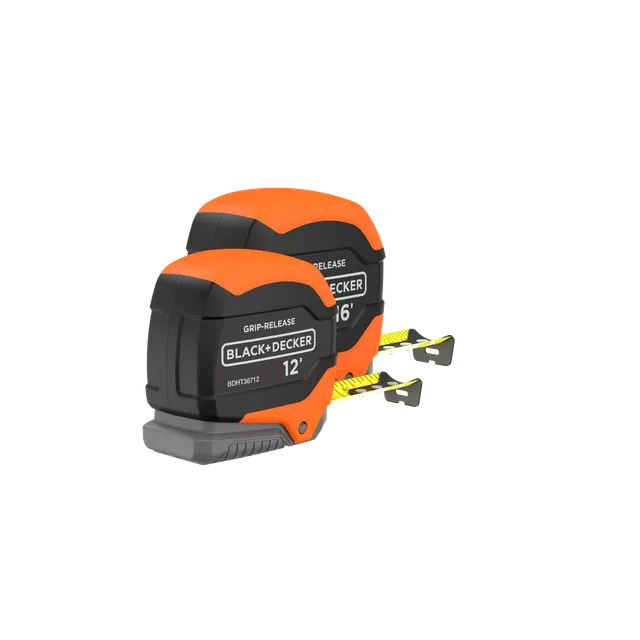 black-decker-tape-measure-bundle-grip-release-self-lock-12-foot-16-foot-2-pack image 1