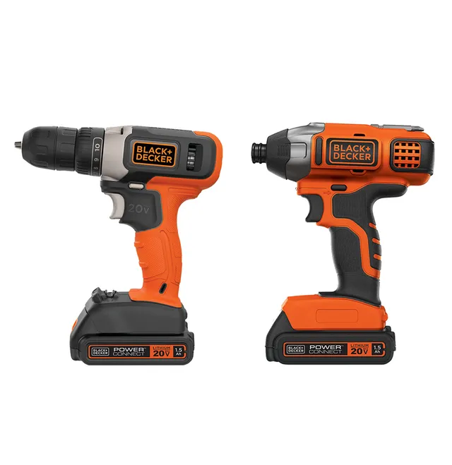 black-decker-20v-max-2-piece-drill-impact-driver-combo-kit-battery-and-charger-i image 1