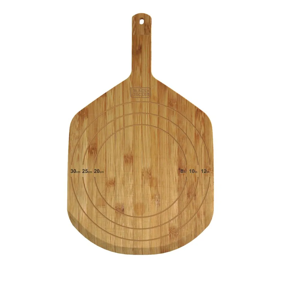 black-decker-12-in-wooden-pizza-peel-with-etched-dough-guide-and-hang-hole image 1
