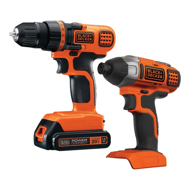 black-decker-20v-max-powerconnect-cordless-drill-and-impact-driver-combo-kit-bat image 1