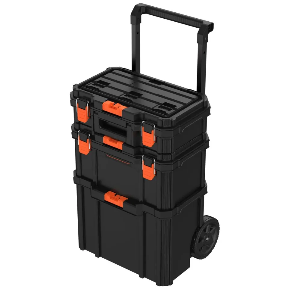 black-decker-stackable-storage-system-3-piece-set-small-deep-toolbox-rolling-tot image 1