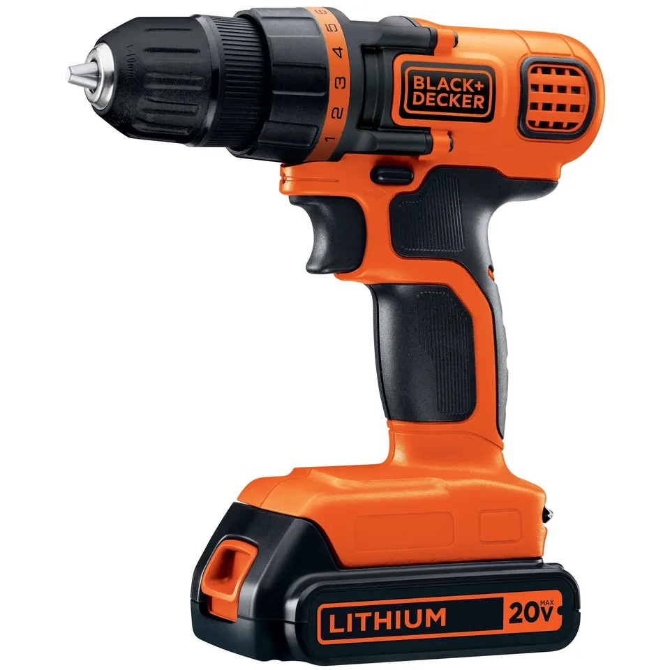 black-decker-20v-max-powerconnect-cordless-drill-driver-kit-11-position-clutch-b image 1