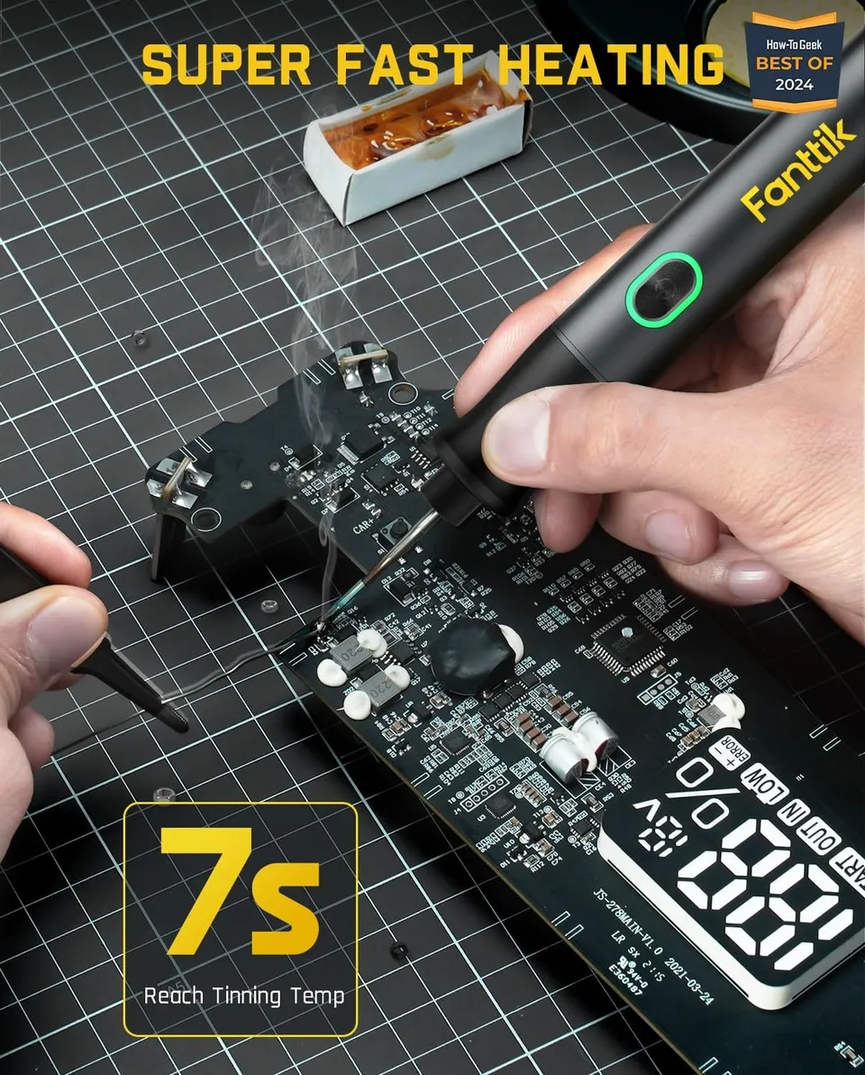 fanttik-t1-max-soldering-iron-kit-e1-max-3-7v-mini-electric-screwdriver-silver image 1