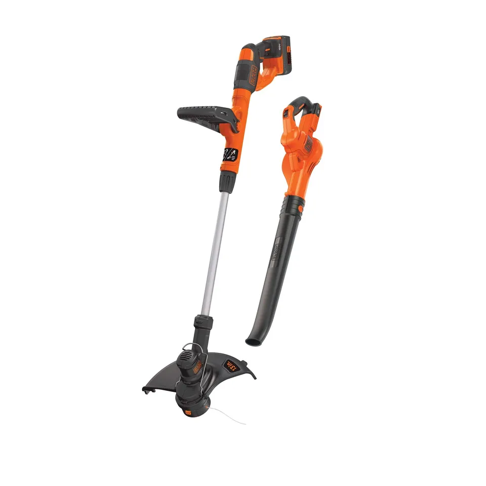 black-decker-40v-max-cordless-string-trimmer-and-leaf-blower-combo-kit-battery-c image 1