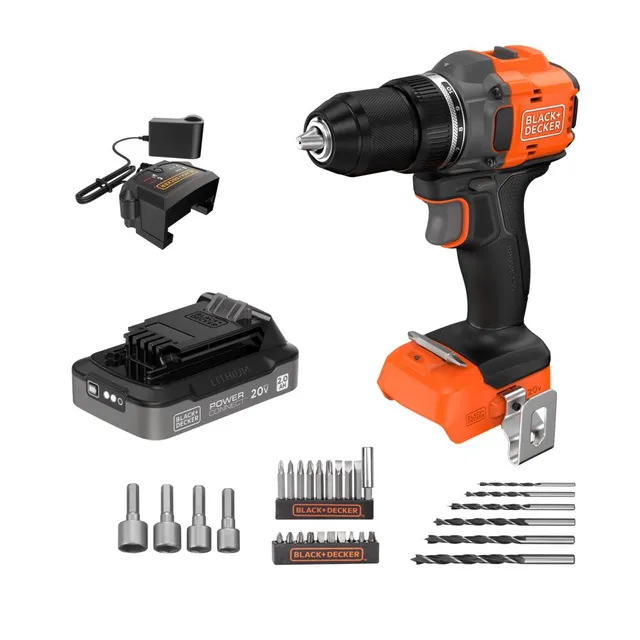 black-decker-20v-max-powerconnect-cordless-brushless-1-2-inch-drill-driver-proje image 1
