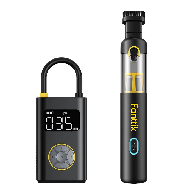 fanttik-x9-pro-tire-inflator-and-slim-v8-apex-car-vacuum-bundle image 1