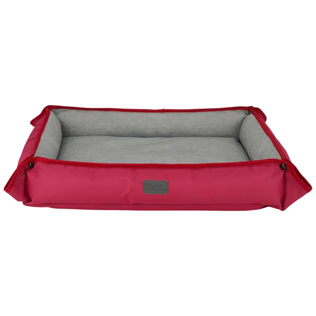 black-decker-four-way-snap-pet-bed-for-large-dogs-28x24x3-inch-red image 1