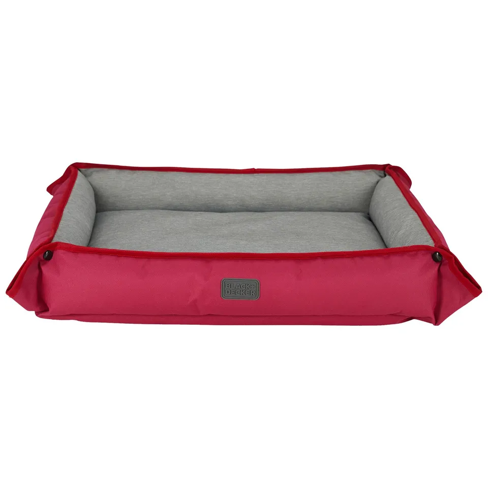 black-decker-four-way-snap-pet-bed-for-large-dogs-28x24x3-inch-red image 1