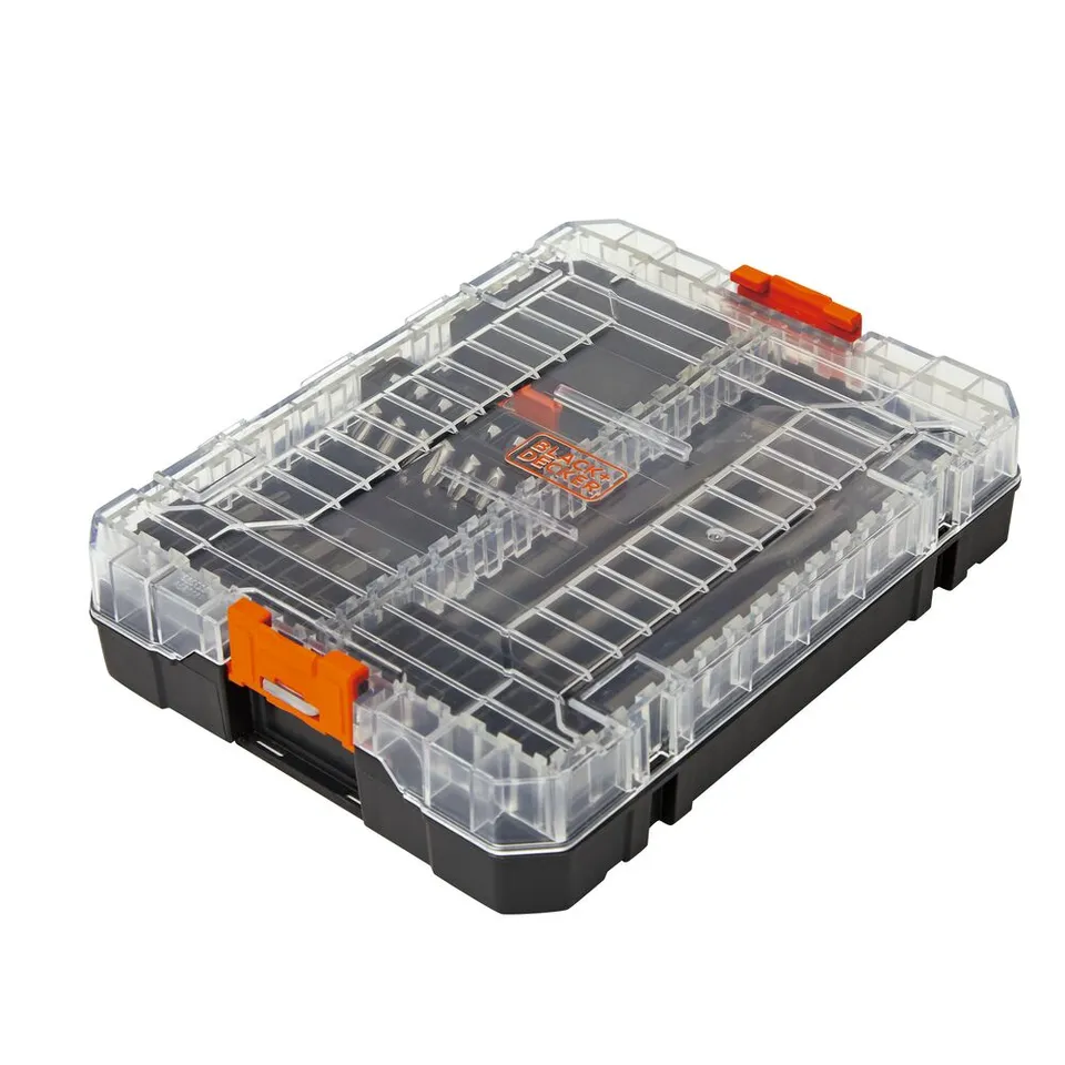 black-decker-130-piece-screwdriver-and-drill-bit-set-with-clear-case image 1