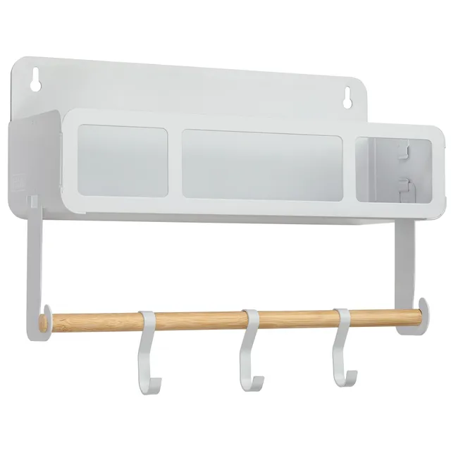 black-decker-hanging-magnetic-rack-system-shelf-with-brackets-white-tan image 1