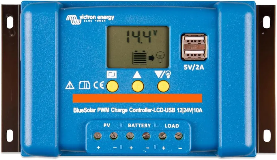 victron-energy-bluesolar-pwm-lcd-usb-12-24-volt-10-amp-solar-charge-controller image 1