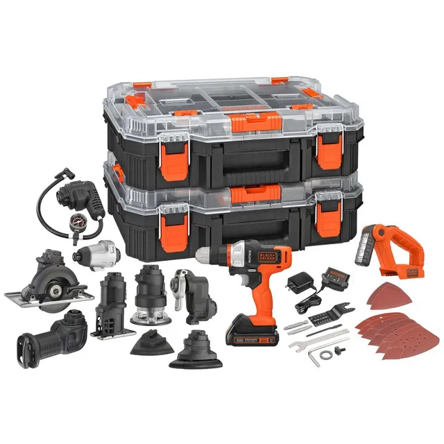 black-decker-20v-max-powerconnect-matrix-cordless-drill-with-10-attachments-batt image 1