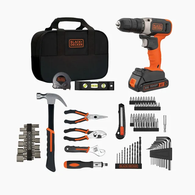 black-decker-20v-max-powerconnect-cordless-drill-driver-with-83-piece-home-proje image 1
