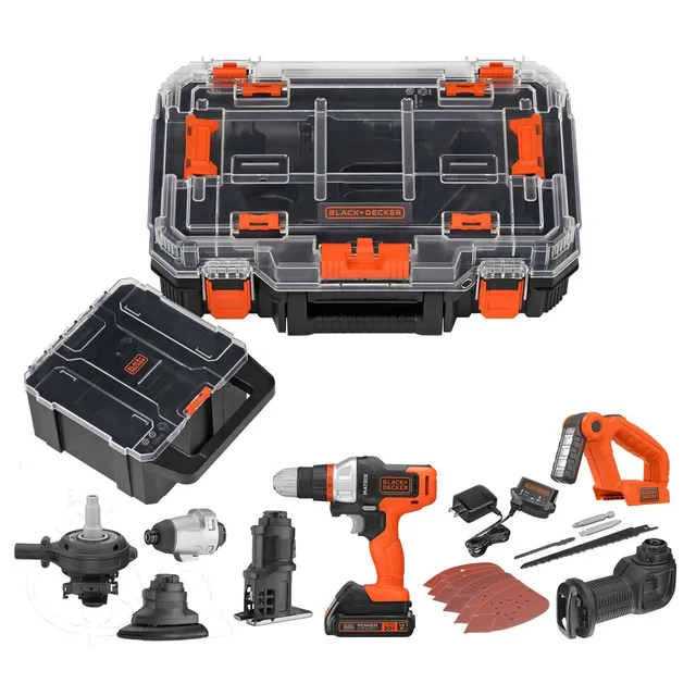 black-decker-20v-max-powerconnect-matrix-cordless-drill-with-7-attachments-and-s image 1