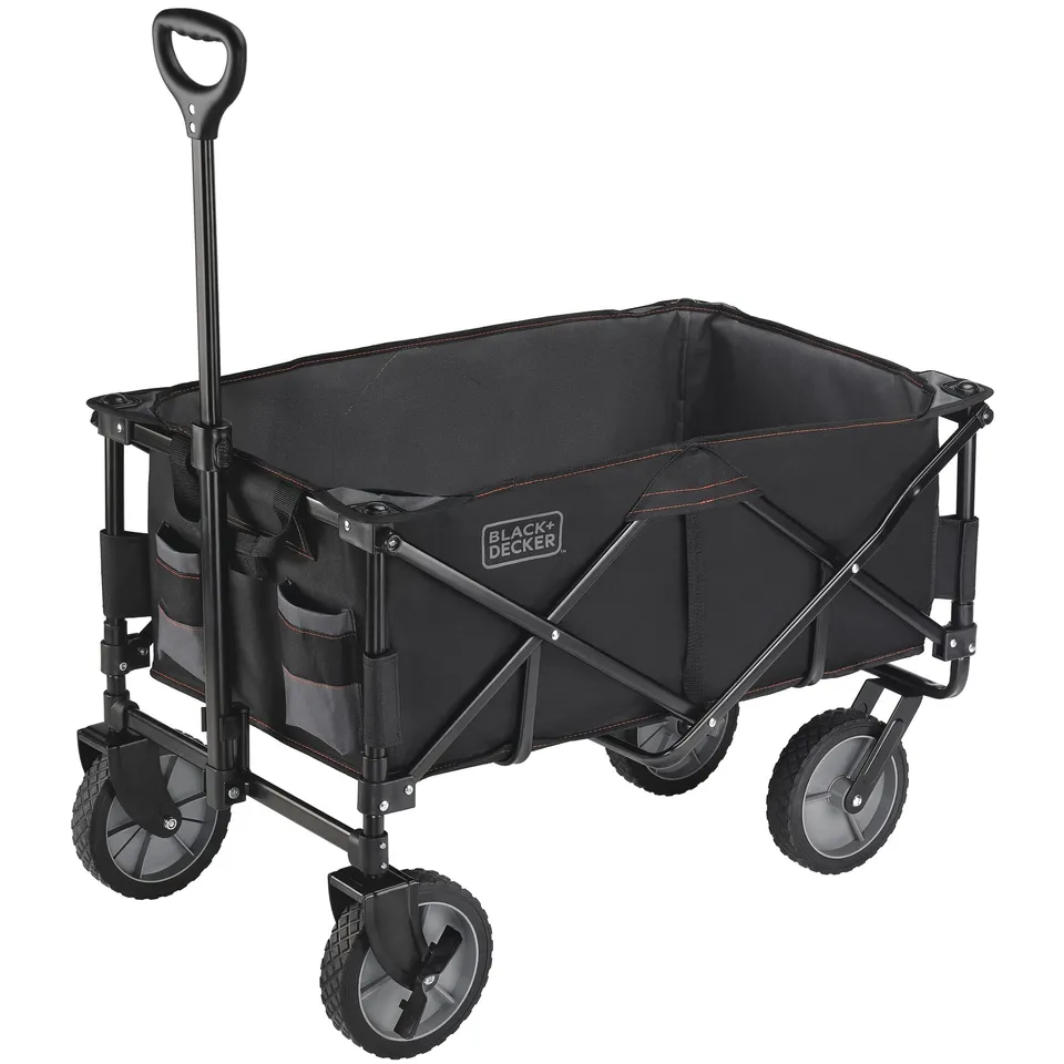 black-decker-collapsible-storage-cart-folding-utility-wagon-holds-up-to-176-lbs image 1