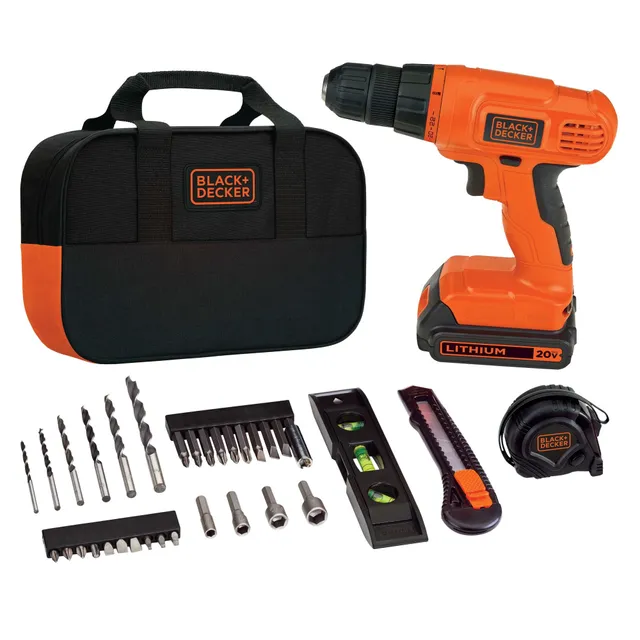 black-decker-20v-max-powerconnect-cordless-drill-driver-35-piece-project-kit-bat image 1