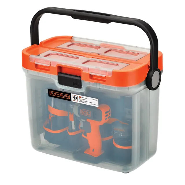 black-decker-20v-max-powerconnect-cordless-drill-combo-kit-with-64-piece-home-pr image 1