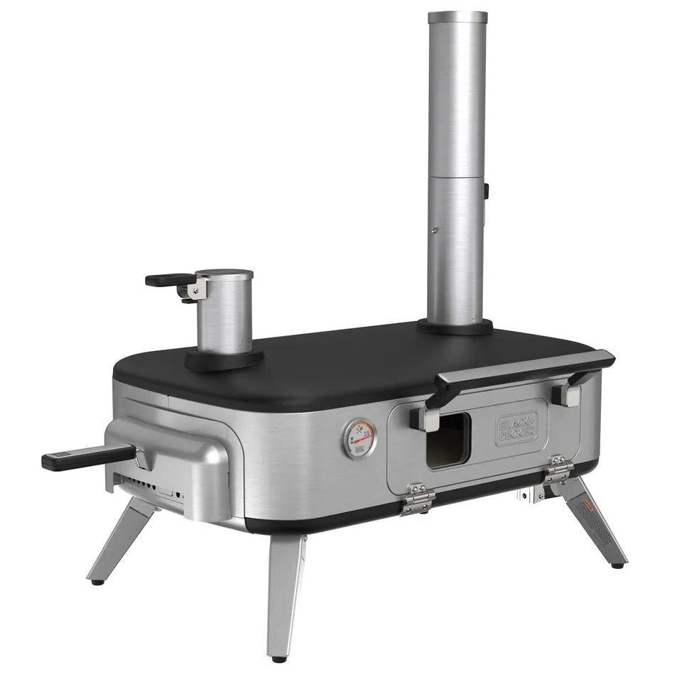 black-decker-vera-12in-outdoor-pizza-oven-wood-charcoal-or-pellet-fired-with-rot image 1