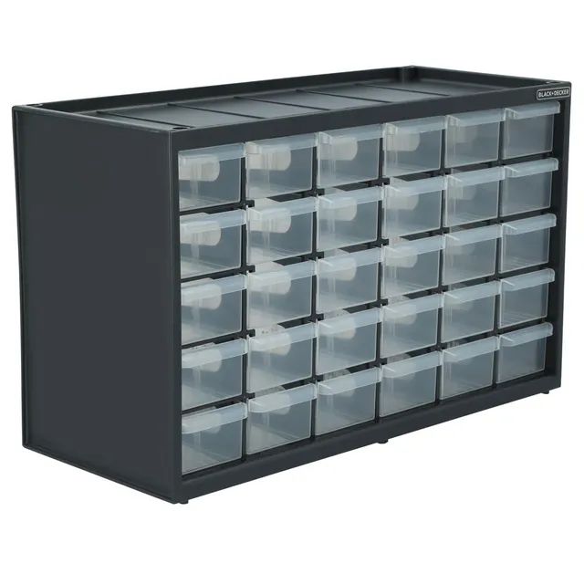 black-decker-small-30-drawer-bin-system-black-compact-organizer image 1