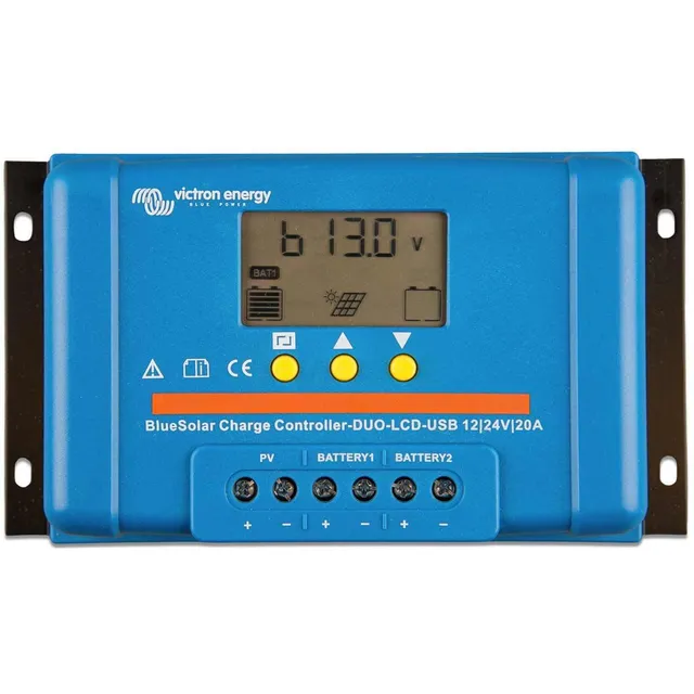 victron-energy-bluesolar-pwm-duo-lcd-usb-12-24-volt-20-amp-charge-controller image 1