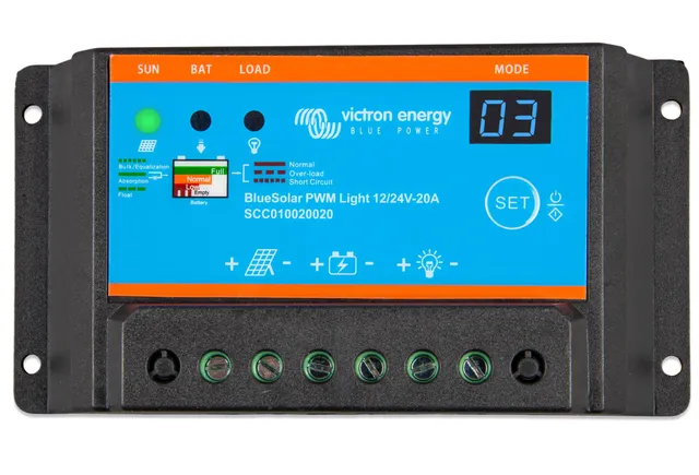 victron-energy-bluesolar-pwm-light-12-24-volt-20-amp-charge-controller image 1