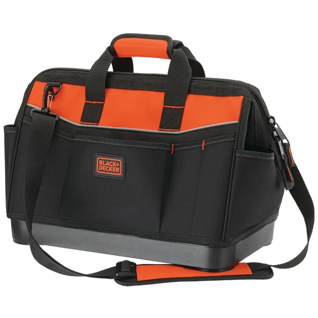 black-decker-16-inch-wide-mouth-tool-bag-with-6-interior-loops-and-multiple-pock image 1