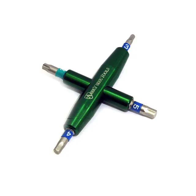 abbey-bike-tools-4-way-multi-tool-green-anodized-precision-bit-driver image 1