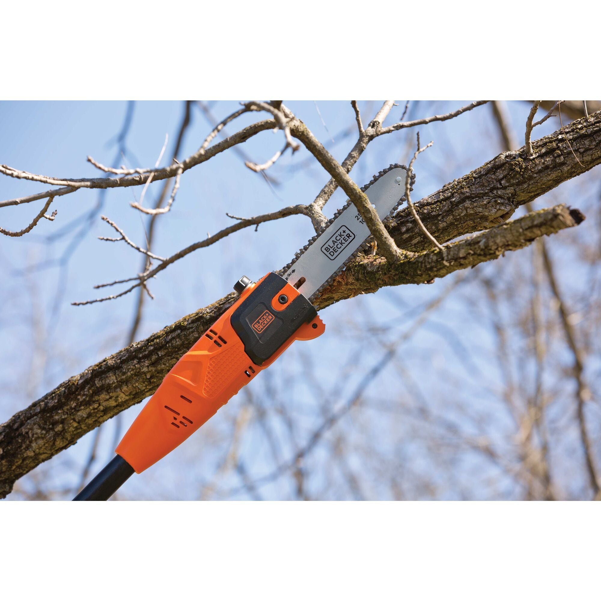 black-decker-6-5-amp-9-1-2-ft-pole-saw-with-10-inch-oregon-bar-and-chain image 2