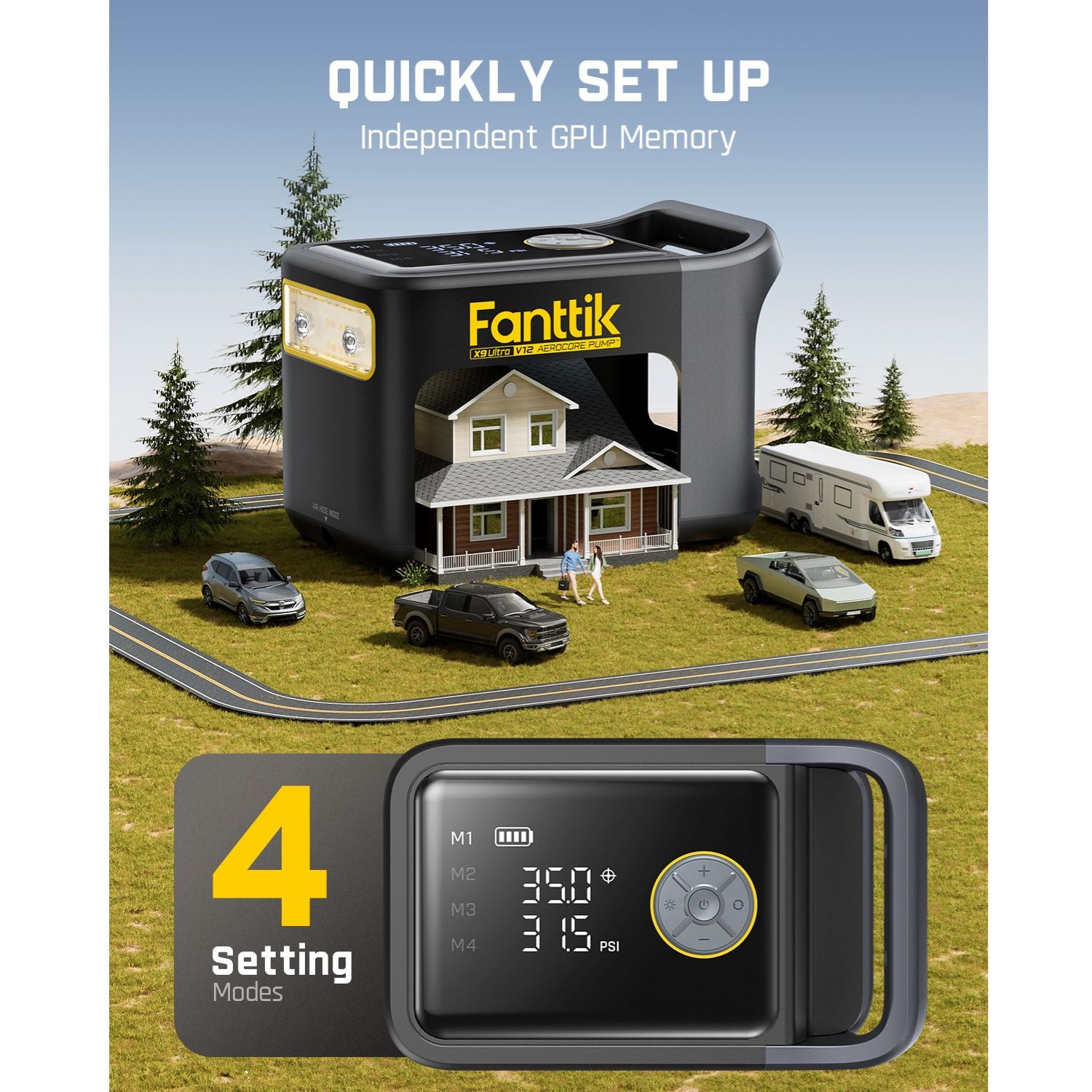 fanttik-x9-ultra-tire-inflator-v10-apex-foldable-car-vacuum-bundle image 6