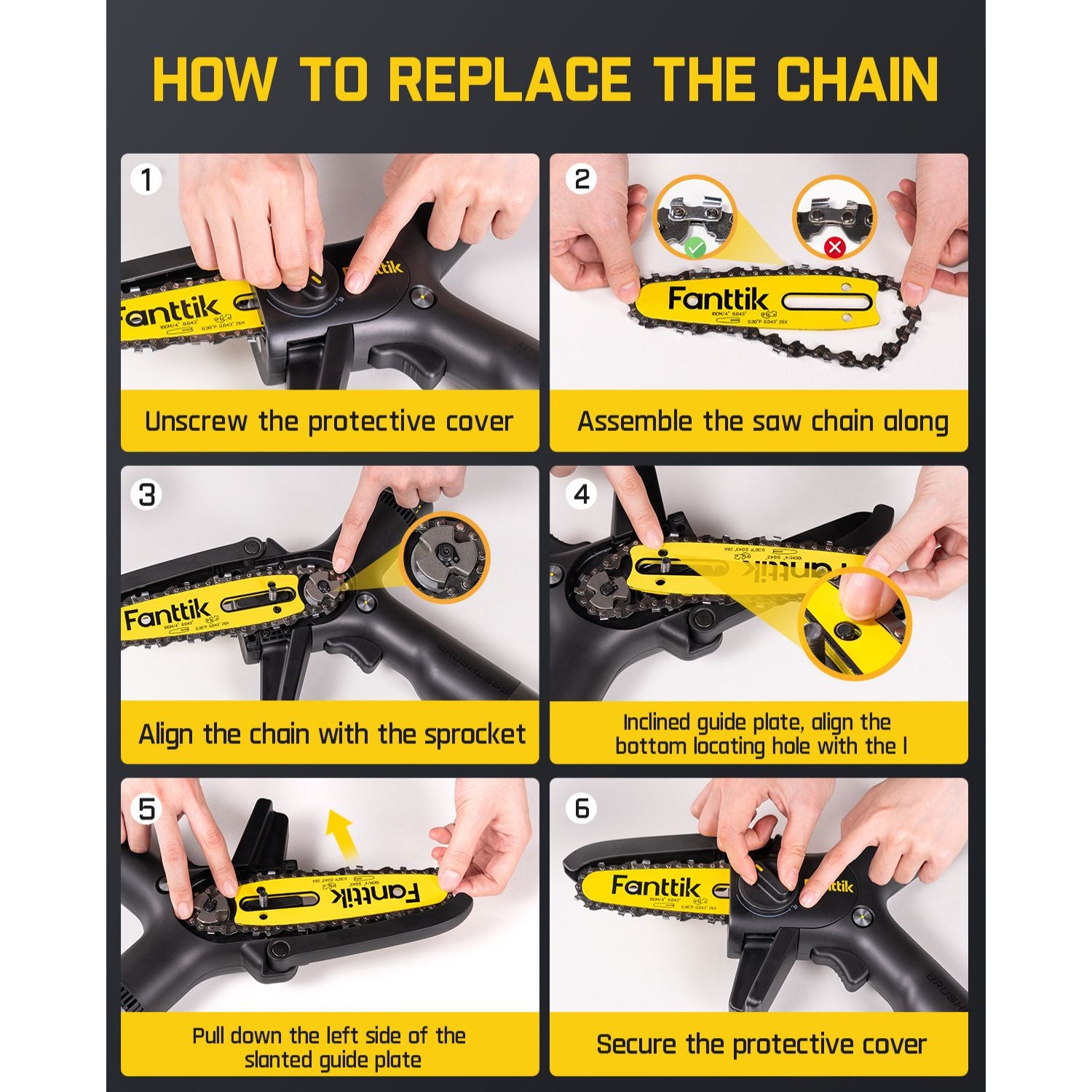 fanttik-w101-4-inch-chain-for-w10-apex-mini-chainsaw-replacement-saw-chain image 2