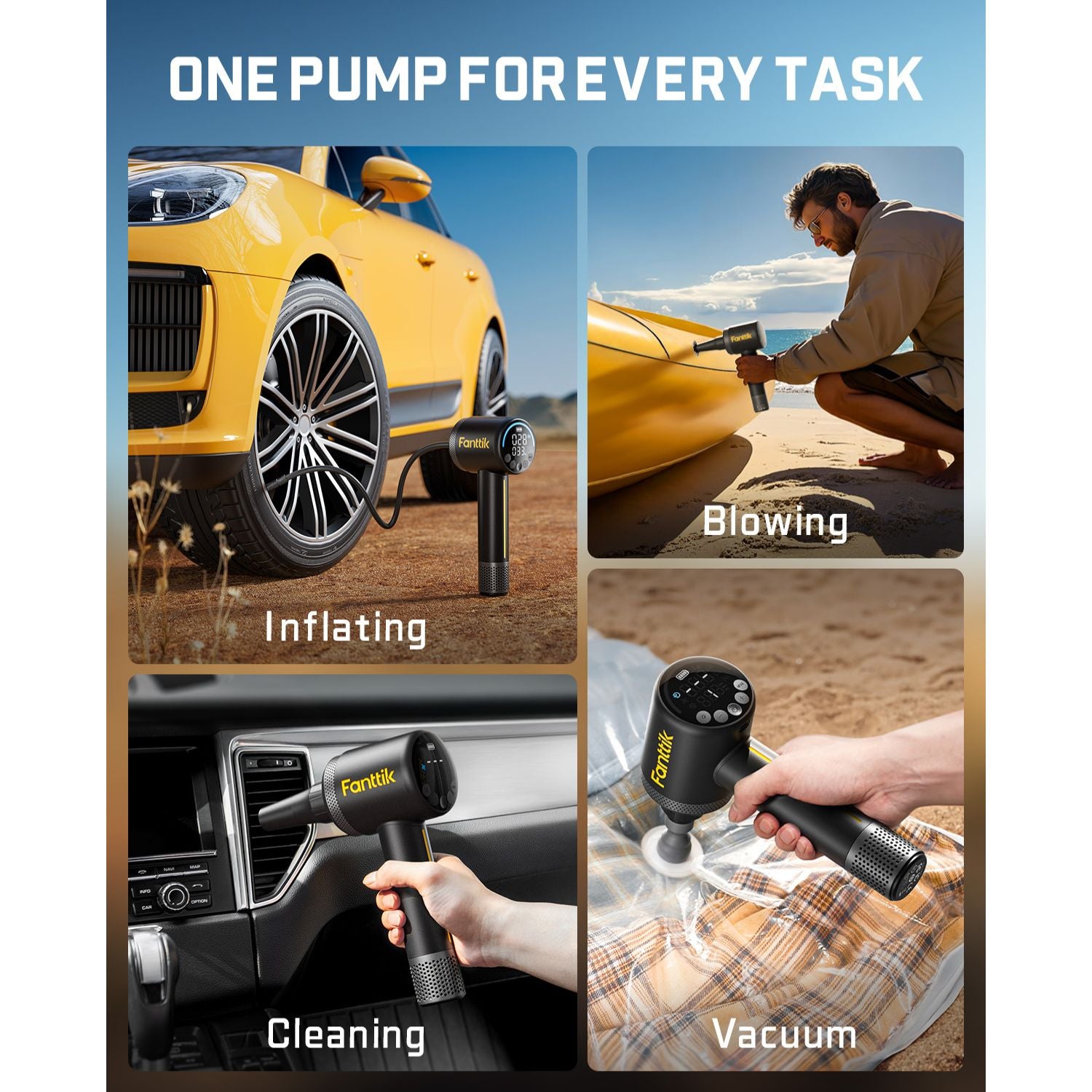 fanttik-x9-classic-tire-inflator-portable-cordless-air-pump-for-cars-balls-air-m image 2