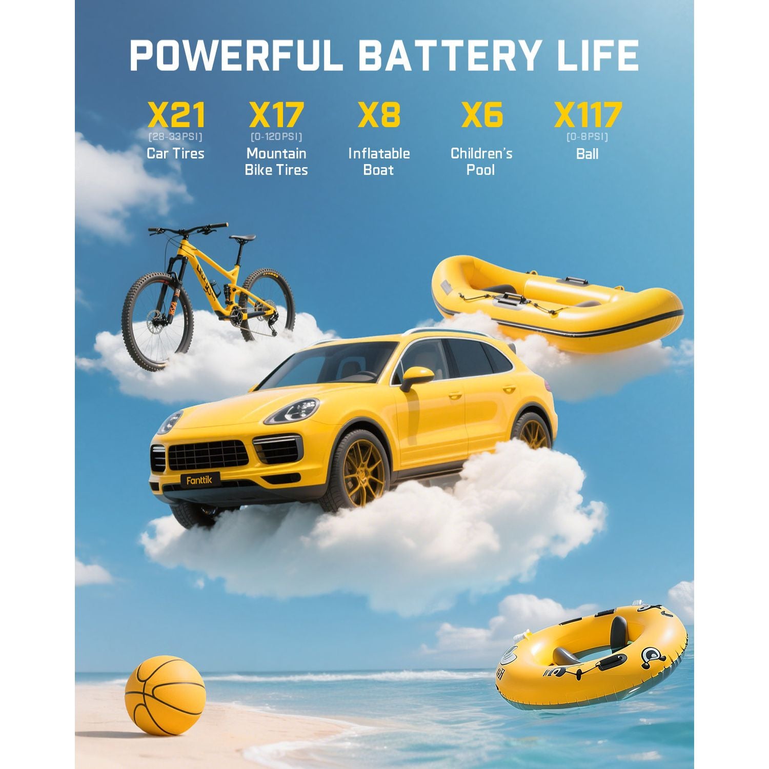 fanttik-x9-classic-tire-inflator-portable-cordless-air-pump-for-cars-balls-air-m image 4