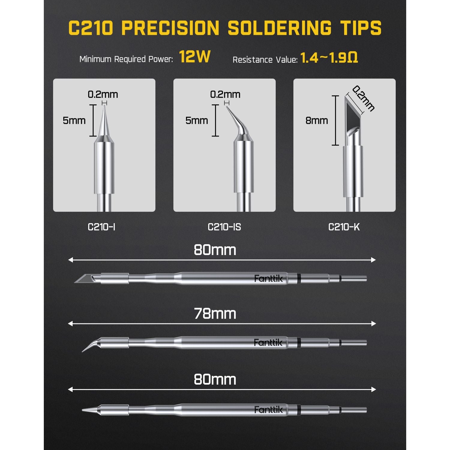 fanttik-c210-replacement-soldering-iron-tips-for-t1-max-10-piece-assorted-set image 4