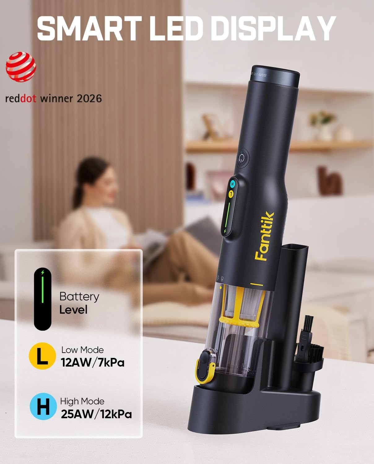 fanttik-slim-v10-lite-handheld-vacuum-cordless-0-98lb-lightweight-all-in-one-bas image 3