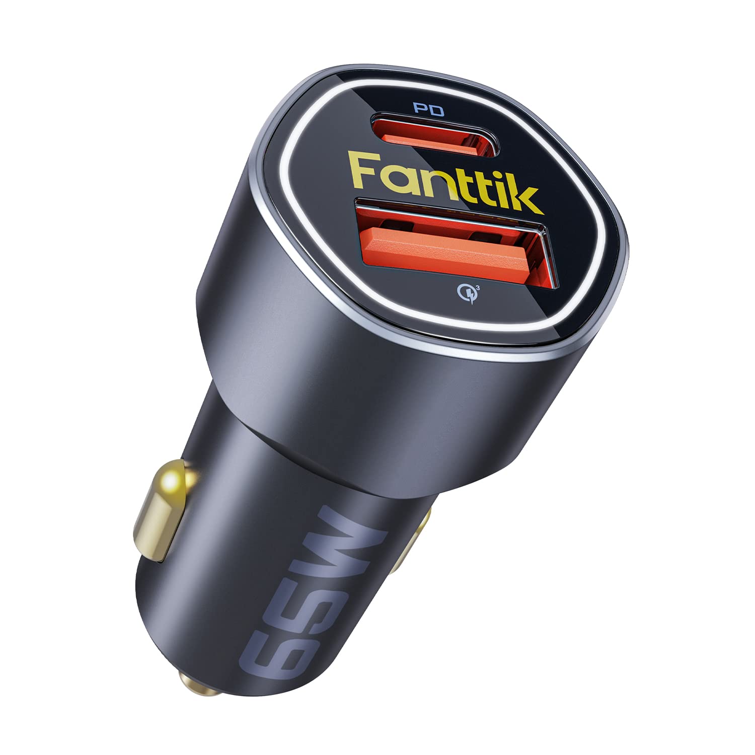 fanttik-65w-usb-c-car-charger-with-dual-ports-pd-45w-qc-18w-aluminum-alloy-led-r image 1