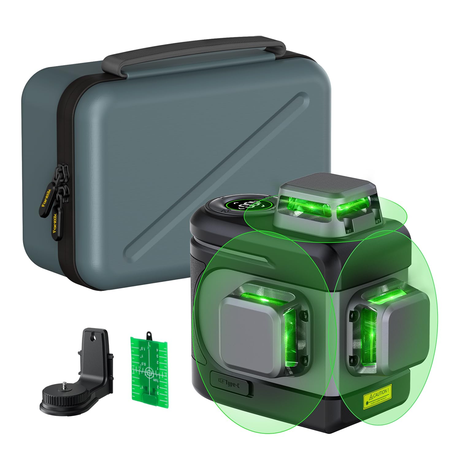 fanttik-d12-pro-laser-level-3x360-self-leveling-cross-line-laser-with-led-screen image 1