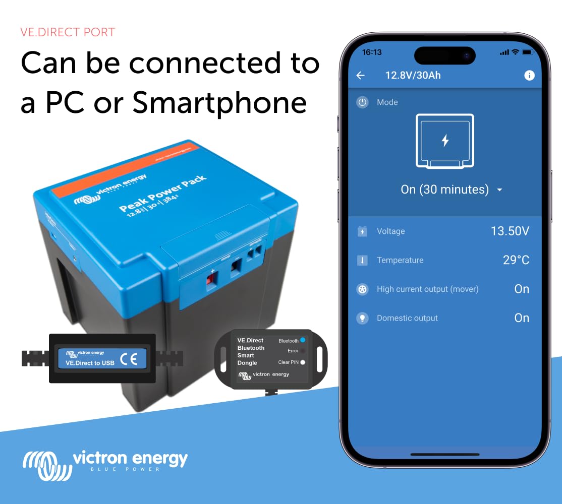 victron-energy-peak-power-pack-12-8v-30ah-384wh-caravan-mover-lifepo4-battery-wi image 2