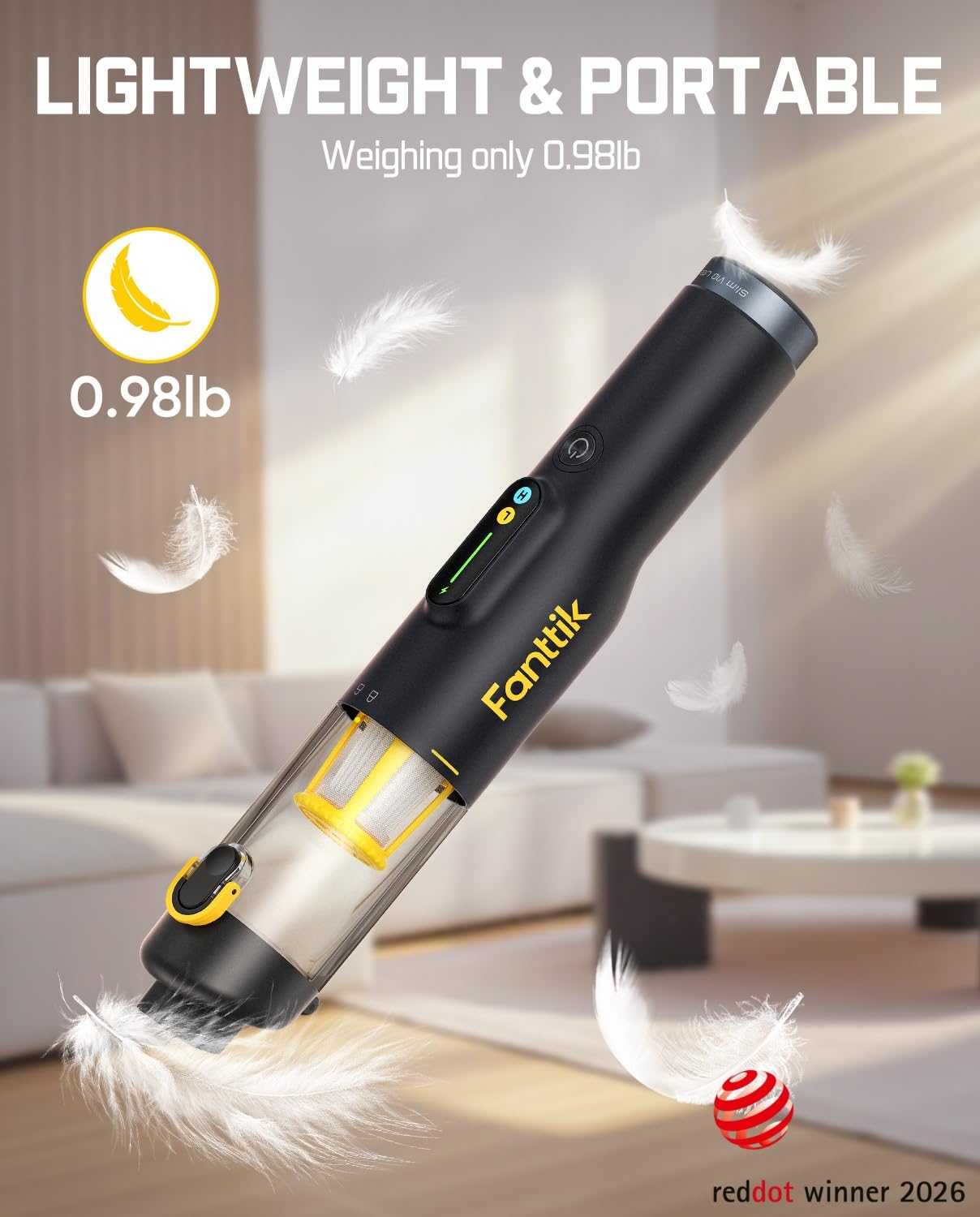 fanttik-slim-v10-lite-handheld-vacuum-cordless-0-98lb-lightweight-all-in-one-bas image 6