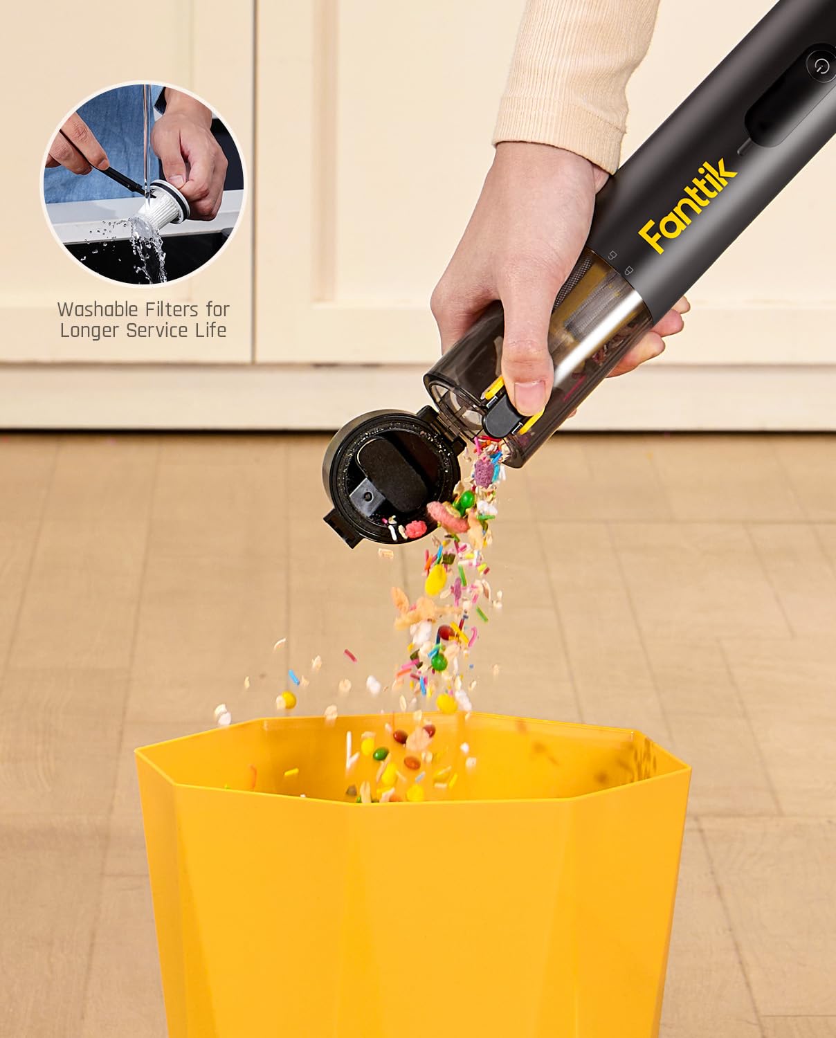fanttik-slim-v10-apex-cordless-handheld-vacuum-4-in-1-car-vacuum-with-19kpa-suct image 7