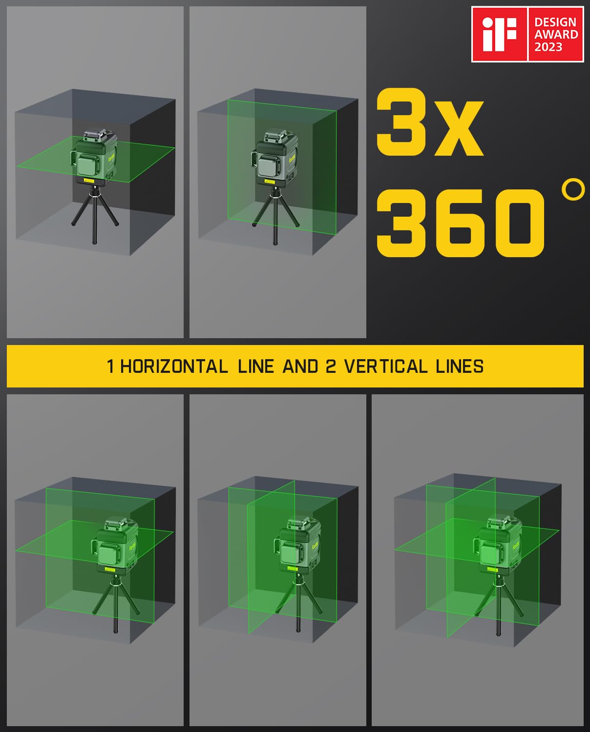 fanttik-d12-pro-laser-level-3x360-self-leveling-cross-line-laser-with-led-screen image 4