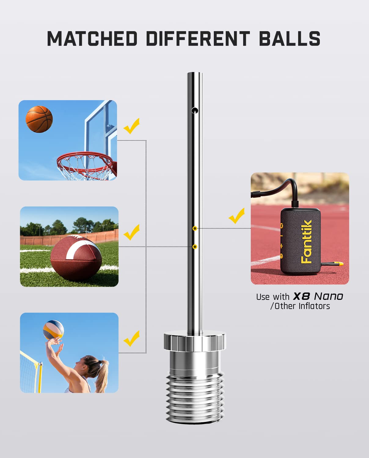 fanttik-s02-ball-pump-needle-nickel-plated-brass-inflation-needle-for-sports-bal image 2