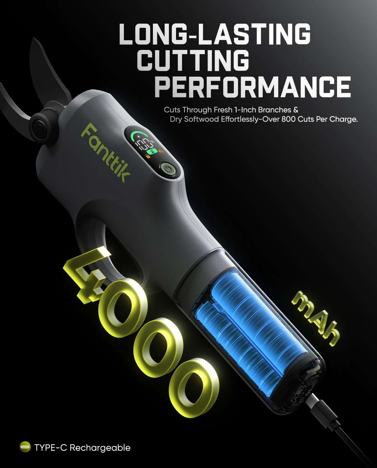 fanttik-y10-pro-cordless-electric-pruning-shears-with-brushless-motor-led-displa image 7