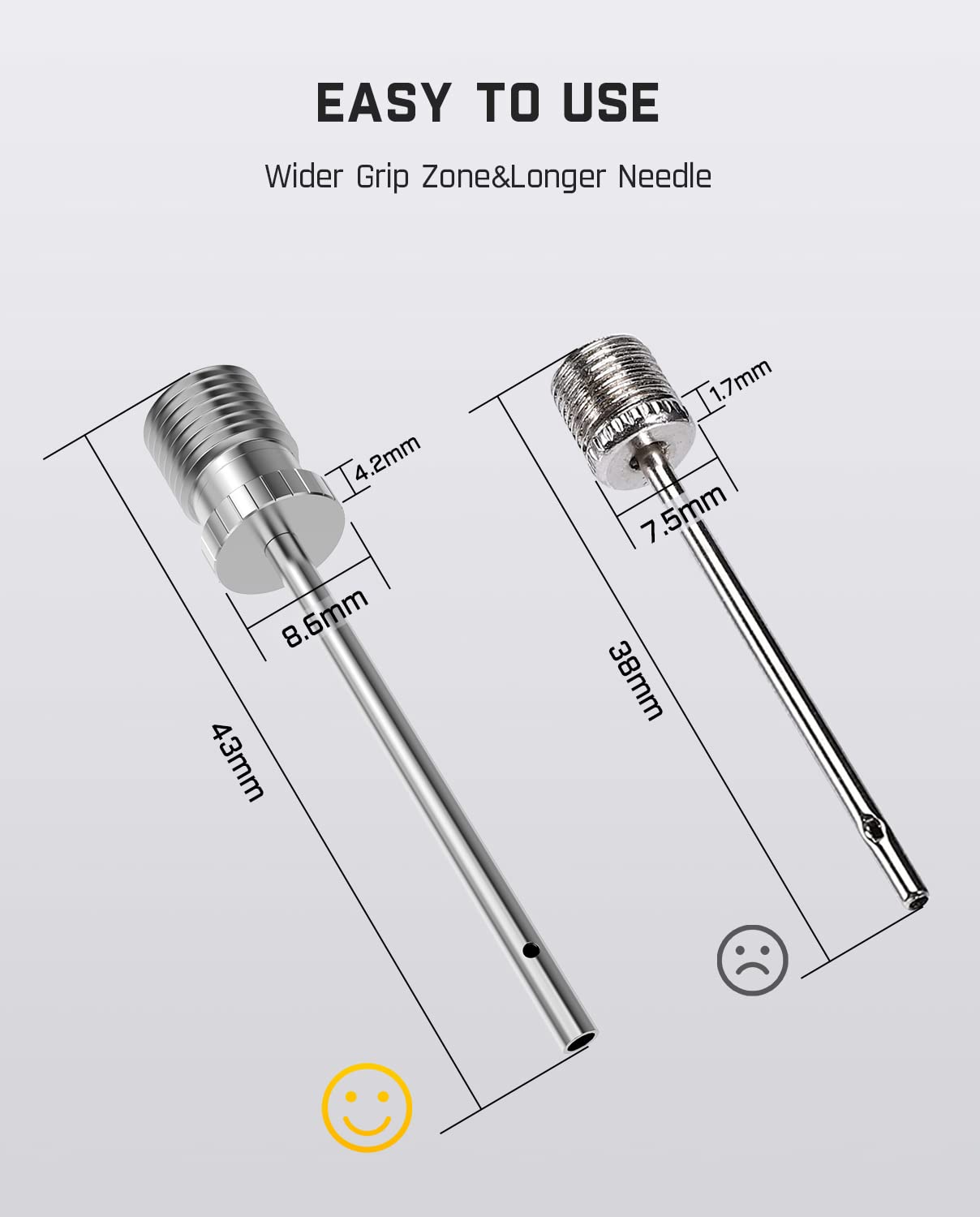 fanttik-s02-ball-pump-needle-nickel-plated-brass-inflation-needle-for-sports-bal image 4