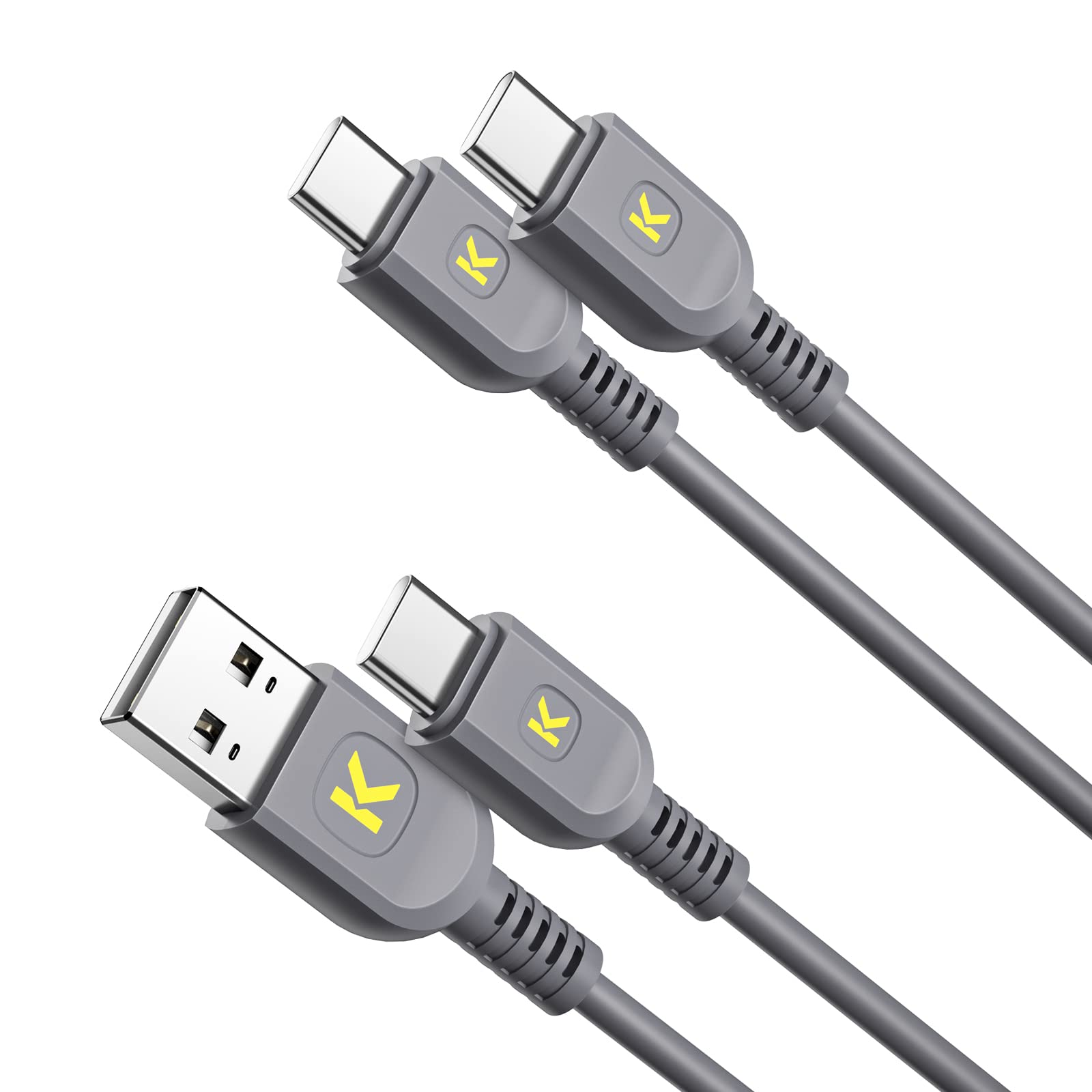 fanttik-usb-c-to-usb-c-cable-65w-usb-a-to-usb-c-cable-18w-2-pack-fast-charging-a image 1
