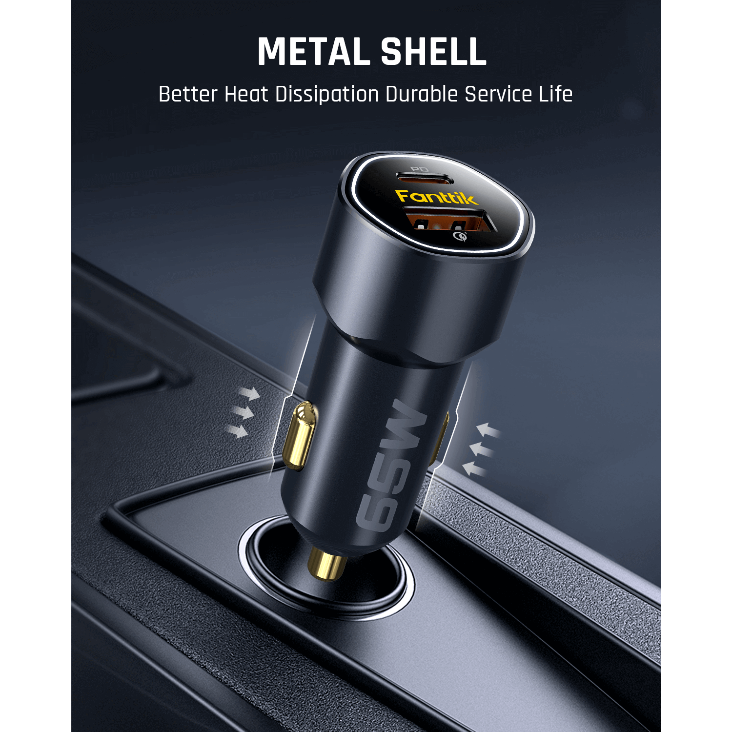 fanttik-65w-usb-c-car-charger-fast-dual-port-charger-for-vehicles image 8