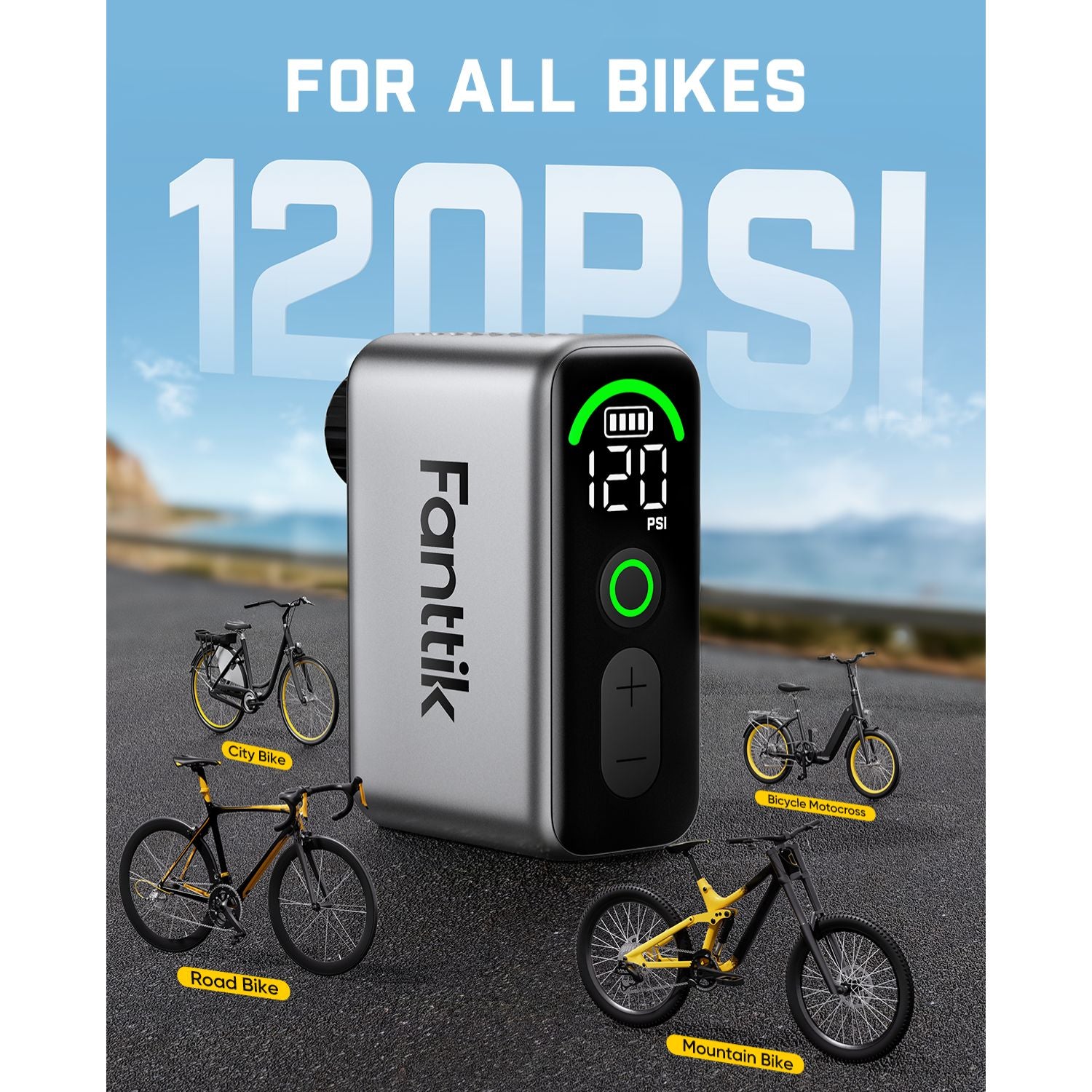 fanttik-x10-ace-tiny-bike-pump-cordless-electric-inflator-for-road-mountain-bike image 7