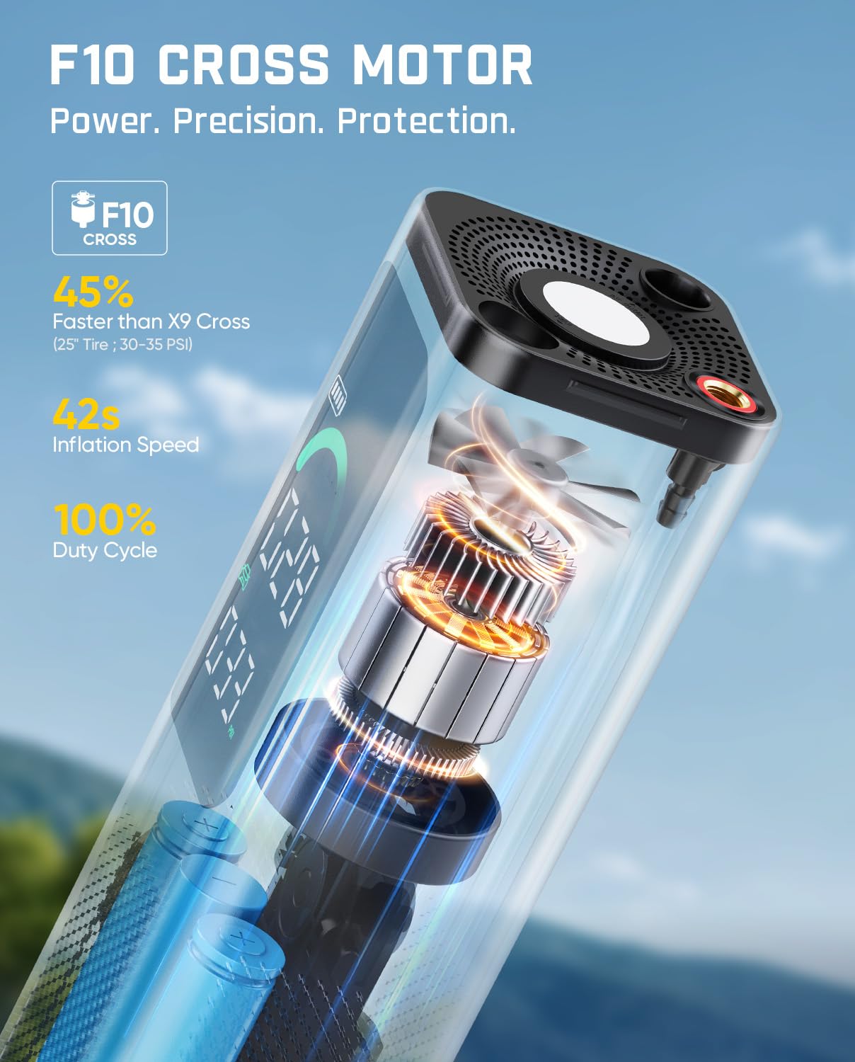 fanttik-x10-cross-tire-inflator-blower-2-in-1-cordless-portable-air-compressor image 5